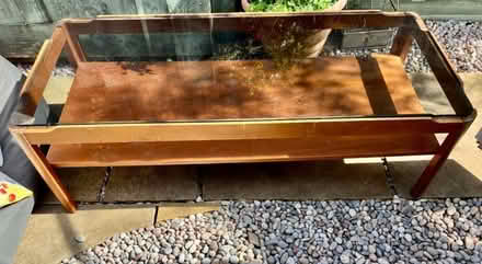 Photo of free Vintage glass topped coffee table (West Oxfordshire OX28) #1
