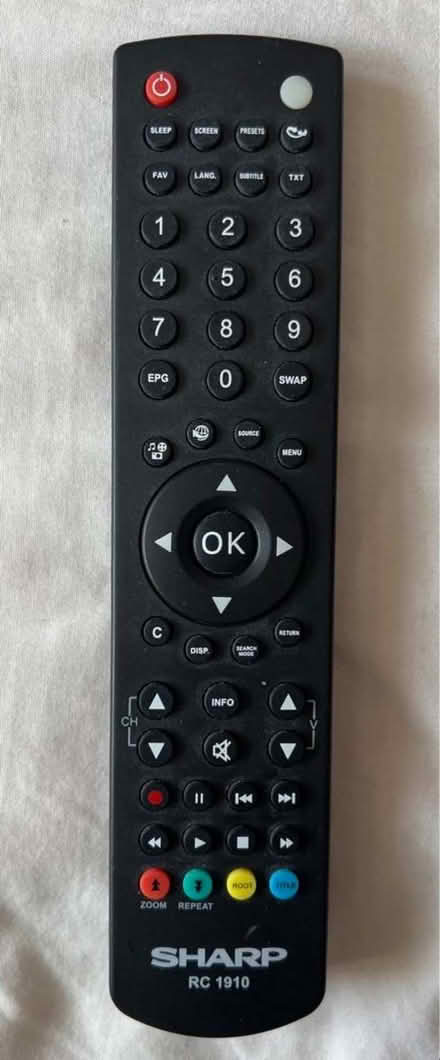 Photo of free Sharp TV remote RC1910 (Fords Farm RG31) #1