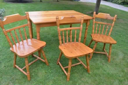 Photo of free Pine Table & 3 Chairs (Shalford CM7) #1