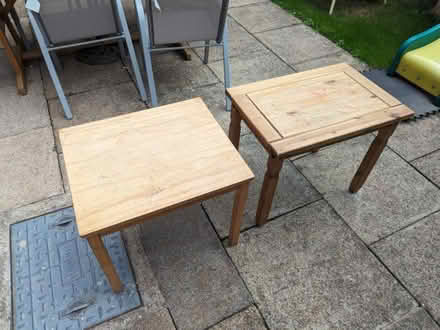Photo of free 2x wooden childrens tables (Chellaston DE73) #1