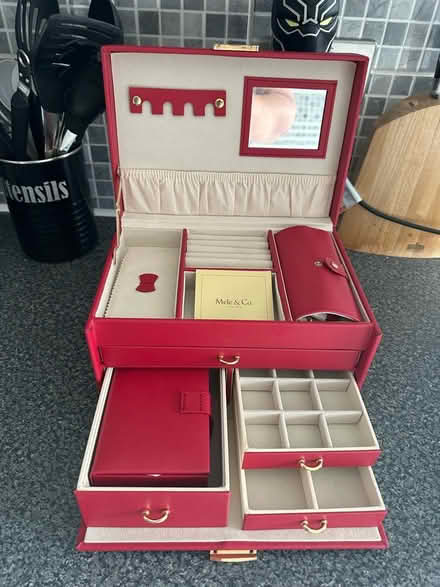 Photo of free Red leather jewellery box (Leam Lane gateshead NE10) #1