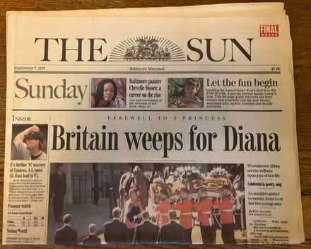 Photo of free Princess Di Death Headlines (Springfield, Delco) #1