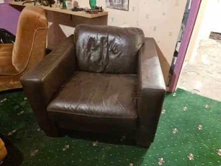 Photo of free Brown leather armchair OL5 area (Mossley OL5) #3