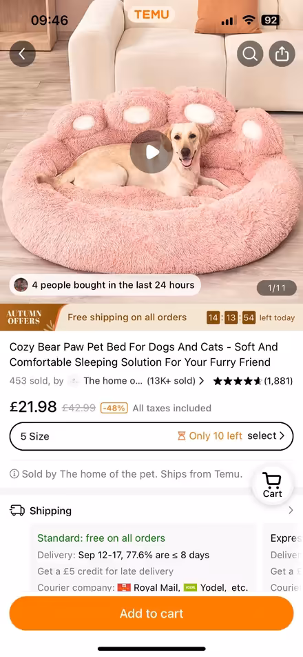 Photo of Dog bed large or xl (Trench Road TN10) #3