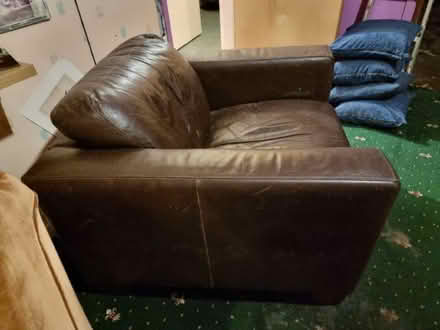Photo of free Brown leather armchair OL5 area (Mossley OL5) #2