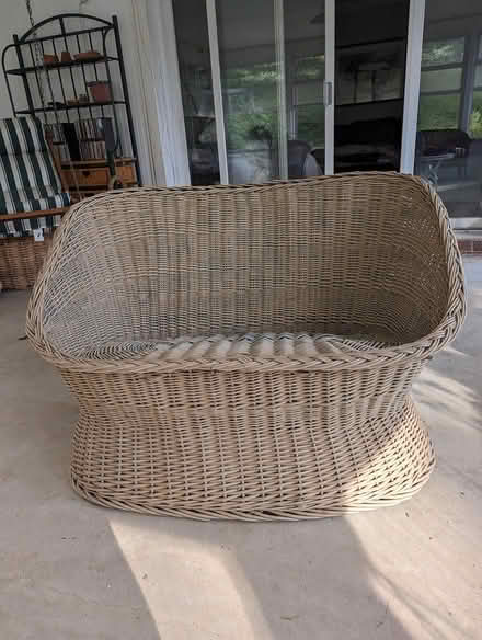Photo of free Rattan Love Seat (Westtown township) #1