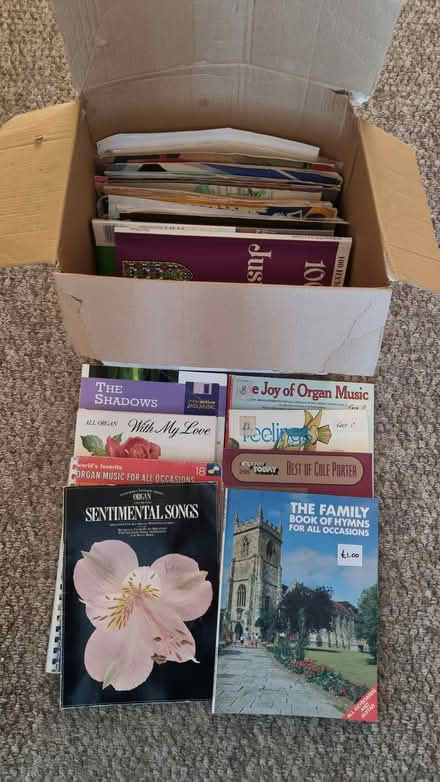 Photo of free Box of Organ Sheet Music (Slyfield GU1) #1