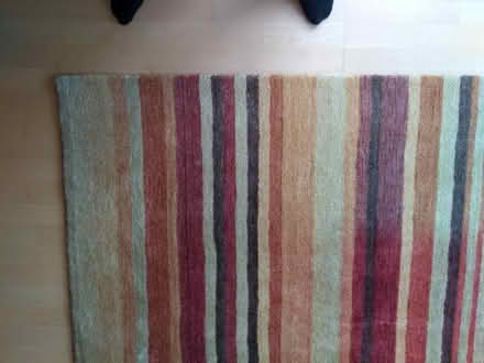 Photo of free 100% wool striped rug 150cm x 240cm (8 x 5ft) - but faded! (Knaresborough HG5) #2