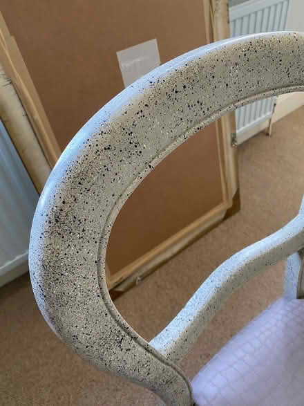 Photo of free Grey chair, spattered paint effect (N6) #1