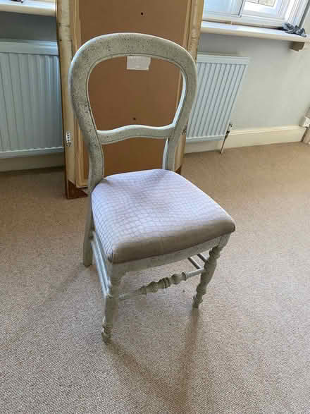 Photo of free Grey chair, spattered paint effect (N6) #2