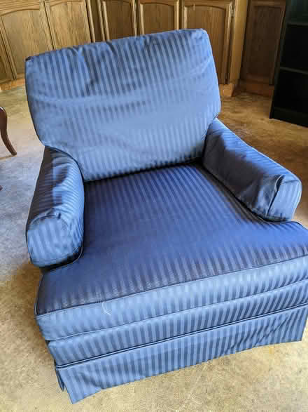 Photo of free Blue Upholstered Swivel Chair (North Bellevue) #1