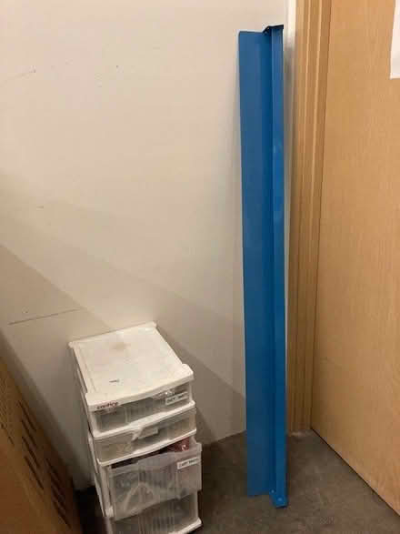 Photo of free 2, 72" blue metal bin rails (Canyon Park Business complex) #1