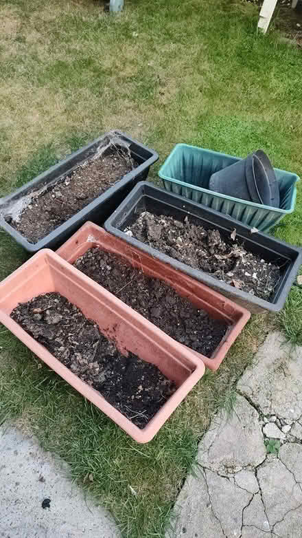 Photo of free Plastic potting containers+soil (RG2 south Reading) #1