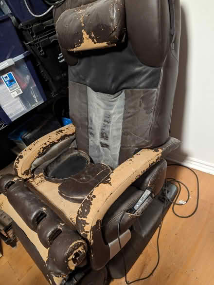 Photo of free Massage Chair with worn leather (Nepean, Tanglewood) #1