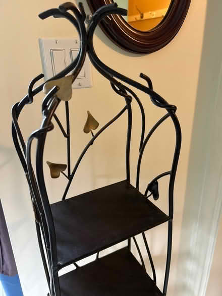 Photo of free Tall metal shelf with vine motiff (NW Evanston) #3