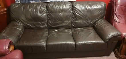 Photo of free Dark brown 3 seater sofa (LE4) #1