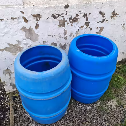 Photo of free 2 x blue plastic barrels (Waunarlwydd SA5) #2