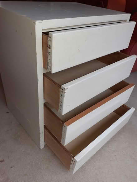 Photo of free Chest of drawers, white wood, 4 drawers (Chew Stoke BS40) #2