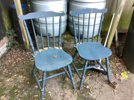 Photo of free 2 old solid wooden chairs (sidlesham) #1