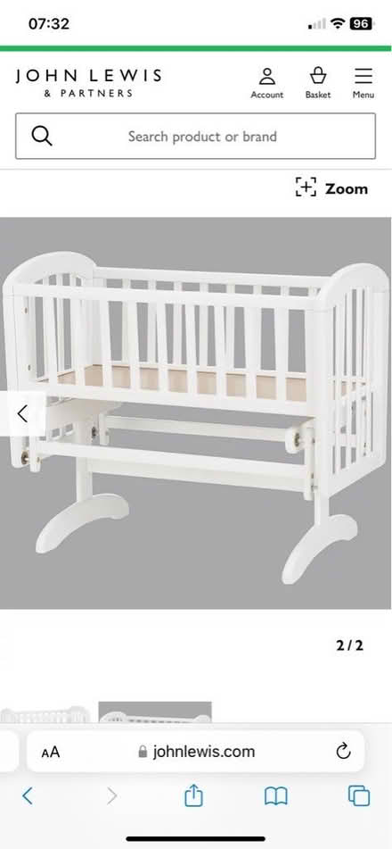 Photo of free John Lewis cot (Heaton Norris) #1
