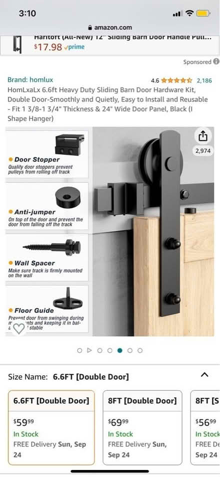 Photo of free Sliding barn door hardware kit (Capitol Hill, Duncan St NE) #3