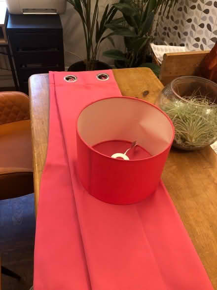 Photo of free Bright pink curtain n lampshade (ferryhill) #1