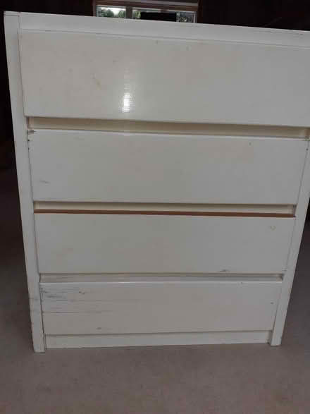 Photo of free Chest of drawers, white wood, 4 drawers (Chew Stoke BS40) #1