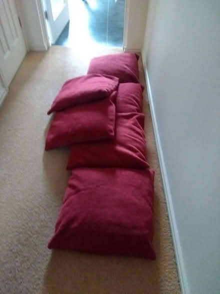 Photo of free Ruby red coloured cushions 45cm square approx (Knaresborough HG5) #2