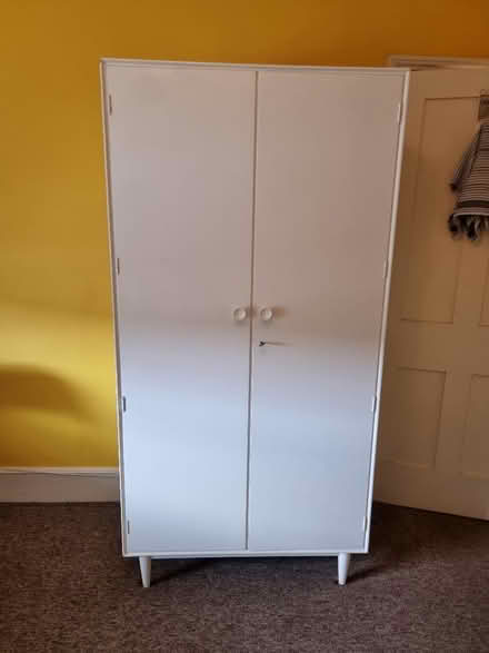 Photo of free 1960s solid wood wardrobe exc cond painted white (St Leonards TN38) #1