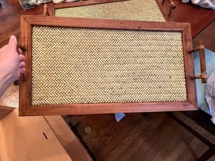 Photo of free 2 Rattan-style serving platters (Roland park/Evergreen) #3