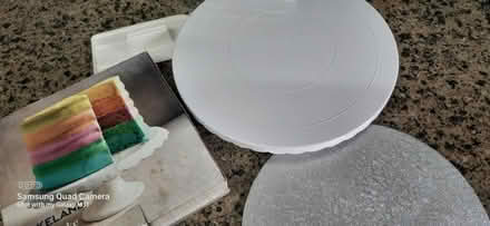 Photo of free Cake tins, stand and smoother (Leeland Way, Brent) #1