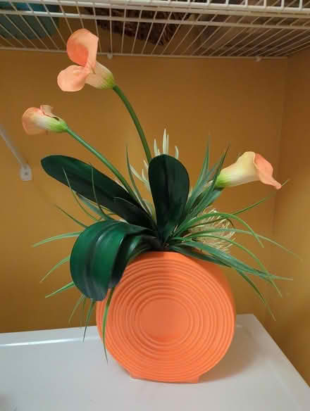 Photo of free Orange silk floral arrangement (Rockville MD 20850) #1