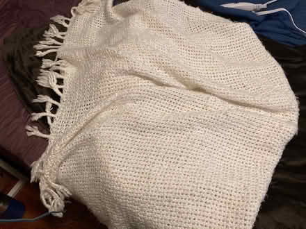 Photo of free Cozy white knit throw (Petworth) #1