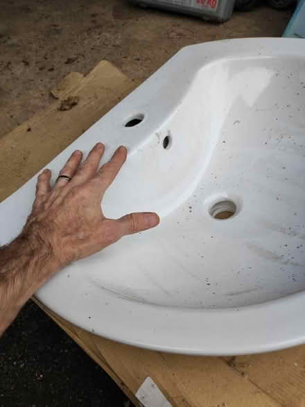 Photo of free Large white ceramic hand basin (Littleover DE23) #3
