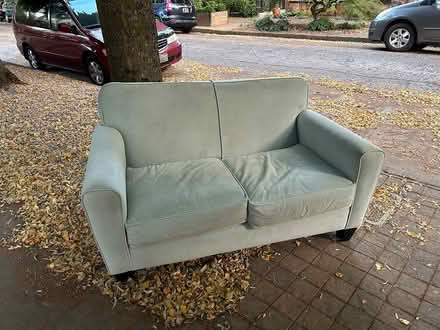 Photo of free bluevelvet loveseat ottoman + chair (Portland) #1