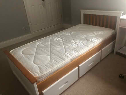 Photo of free Single bed and mattress (Metal Bridge DH6) #1