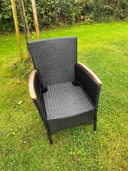 Photo of free 20-30 plastic rattan garden chairs (Shipley RH13) #1