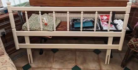 Photo of free Wooden Double Bedhead (Llanymynech) #1
