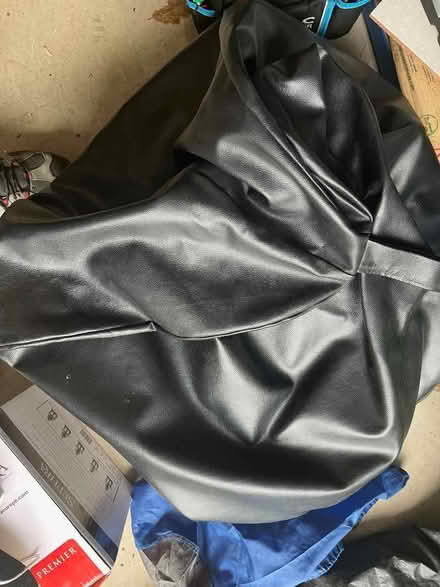 Photo of free Large Black leather-effect bean bag (Brighouse HD6) #1