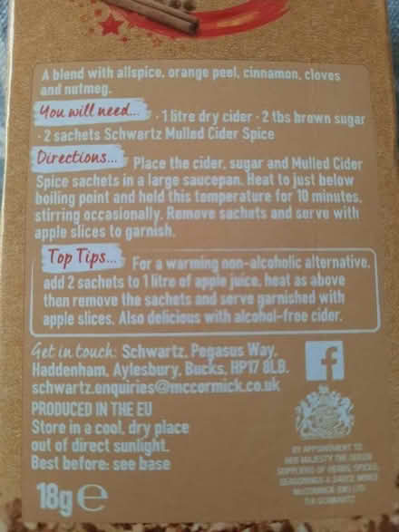 Photo of free Schwartz mulled cider spice packs (Saltney CH4) #1