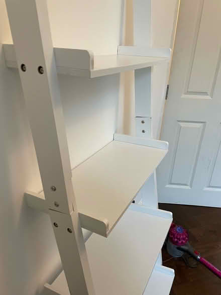 Photo of free White shelves leaning bookcase (Crouch End N8) #3