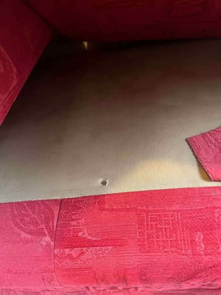 Photo of free Red Three seater sofa and armchair (Tidbury Green B90) #1