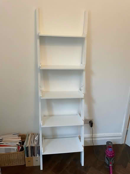 Photo of free White shelves leaning bookcase (Crouch End N8) #2