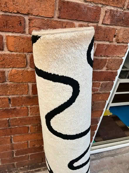 Photo of free Rug Cream & Black Swirls 133x195cm (Blythe Bridge ST11) #2