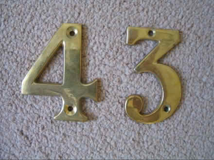 Photo of free Brass house number(s), 3 and 4 (Upton Saint Leonards GL4) #3