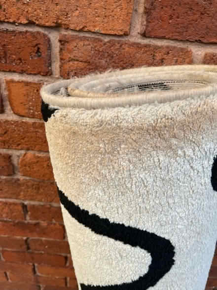 Photo of free Rug Cream & Black Swirls 133x195cm (Blythe Bridge ST11) #4