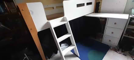 Photo of free Mid-sleeper bed with desk and bookcase (Newtown RG1) #1