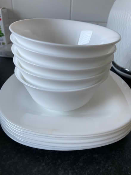 Photo of free Plain white bowls and plates (RG2) #1