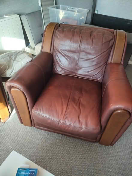 Photo of free 2 seater sofa, chair and footstool (TA1) #1