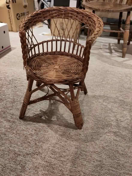 Photo of free Little wicker chair needs fixing (Radley) #1